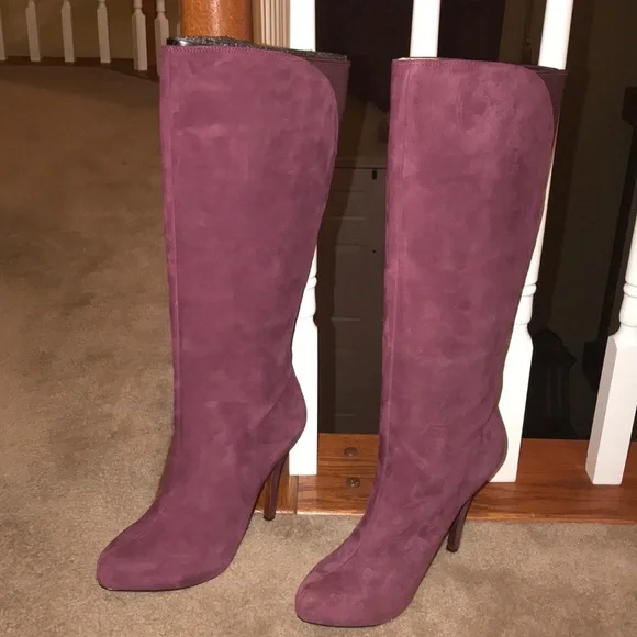 Enzo Angiolini NWT burgundy real suede elasticized calfplatform boots …